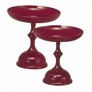 高月 高坏（高杯）仏具 中京型高月 高坏 朱 PC製 5寸 1対入り : 仏壇