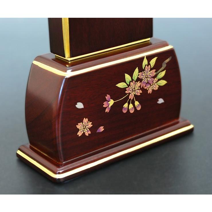 位牌 季節の詩 ・紫檀 3.5寸〜5.0寸 会津蒔絵5種（桜・朝顔