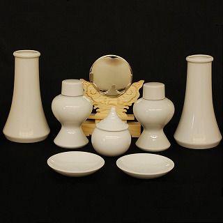 神具七点セット 神鏡付き 大 : 仏壇・仏具ふたきやヤフーショップ 