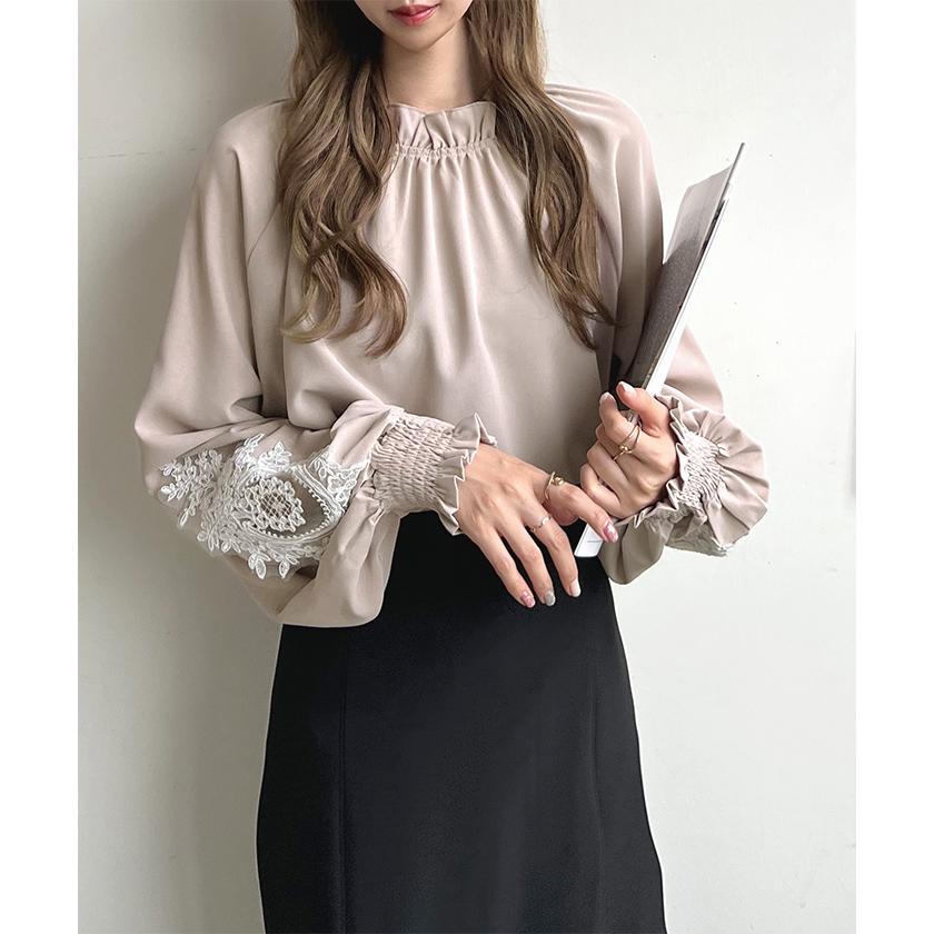 Futier Land レディース トップス ブラウス レース ハイネック Futier Land レディース トップス ブラウス レース ハイネック