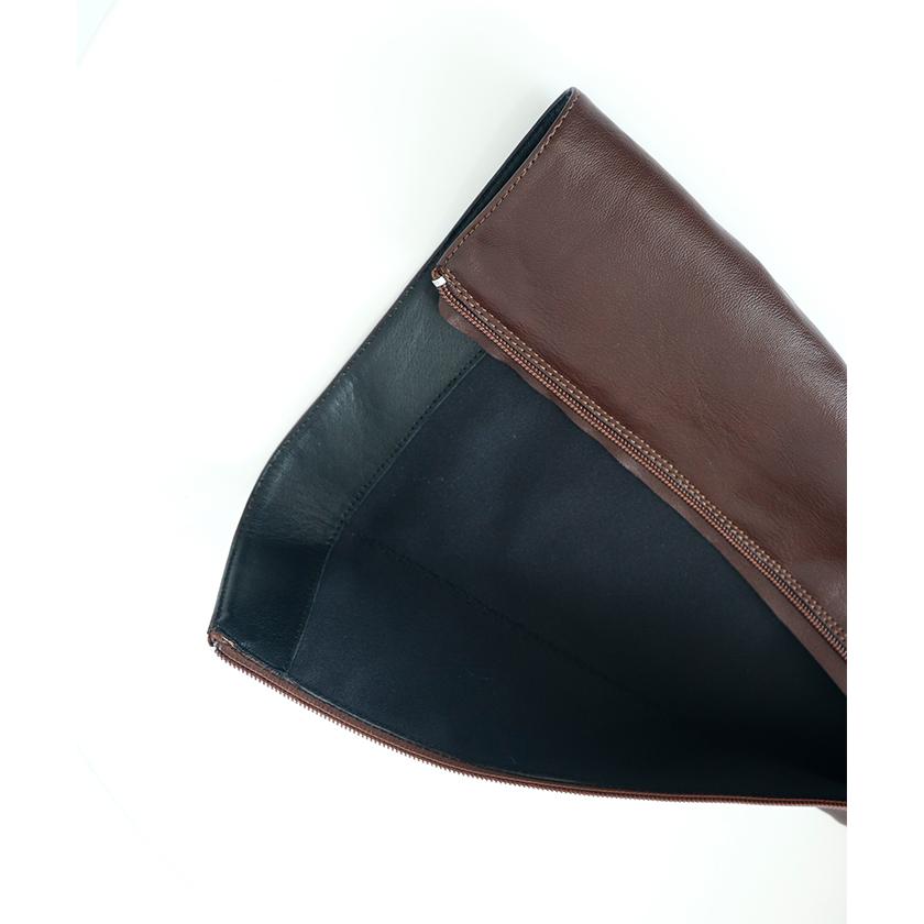 ザラ　未使用　ロングブーツ　ブラウン　レザー　38　ラウンドトゥ　ローヒール Futier Land（フューティアランド） ロングブーツ ストレート ラウンド