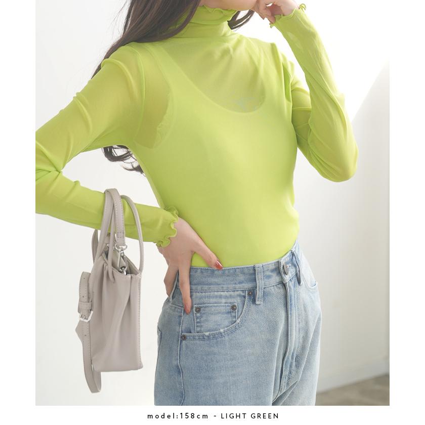 ハイネック シアートップス 透け感 タートルネック ロングスリーブ カットソー シースルー 春 韓国 ファッションハイネックシアートップス フューティアランド 通販 Yahoo ショッピング