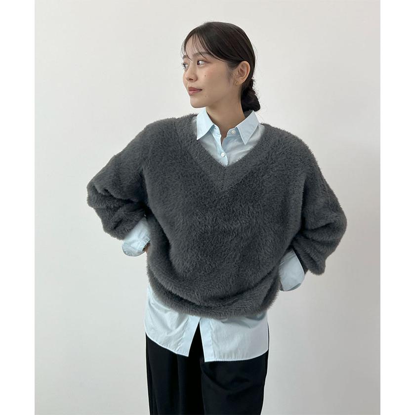 Futier Land（フューティアランド） ニット モヘア シャギー Vネック