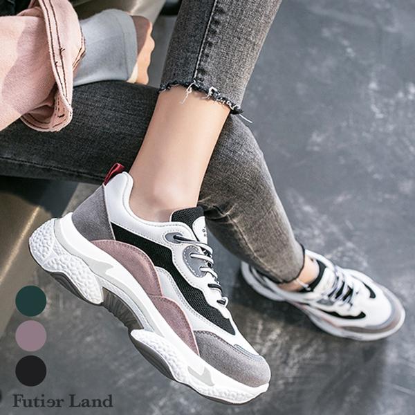 ダッドスニーカー 配色 厚底 スニーカー 靴 シューズ 配色 韓国 ファッション ポイントカラーダッドスニーカー フューティアランド 通販 Yahoo ショッピング