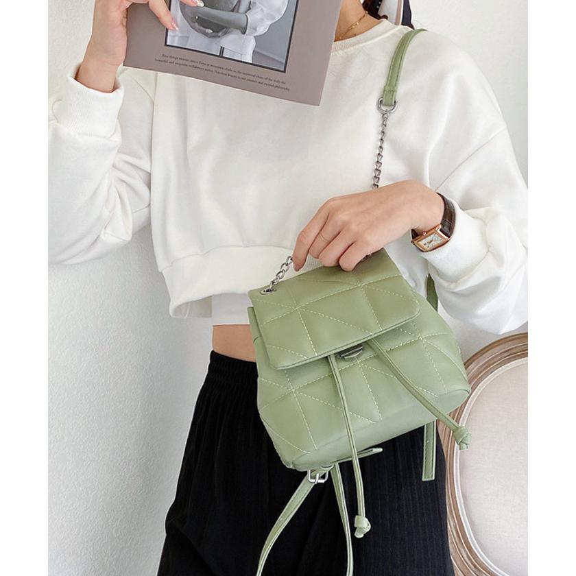バッグ リュック 鞄 カバン チェーン バックパック ファッション雑貨 キルティング 韓国 ファッション  キルティングリュック｜futier-land｜12