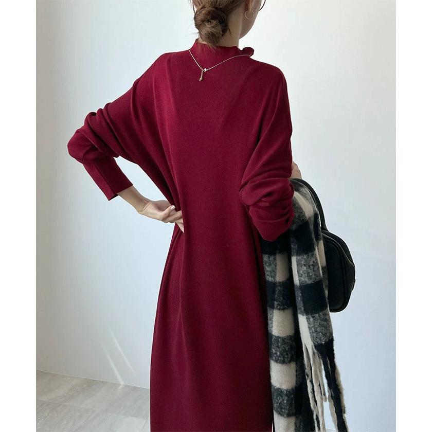 タグ付き未使用　ルーエンローズ　カシミヤ100％ ハイネック ニットワンピース タグ付き未使用 ルーエンローズ カシミヤ100％ ハイネック ニット