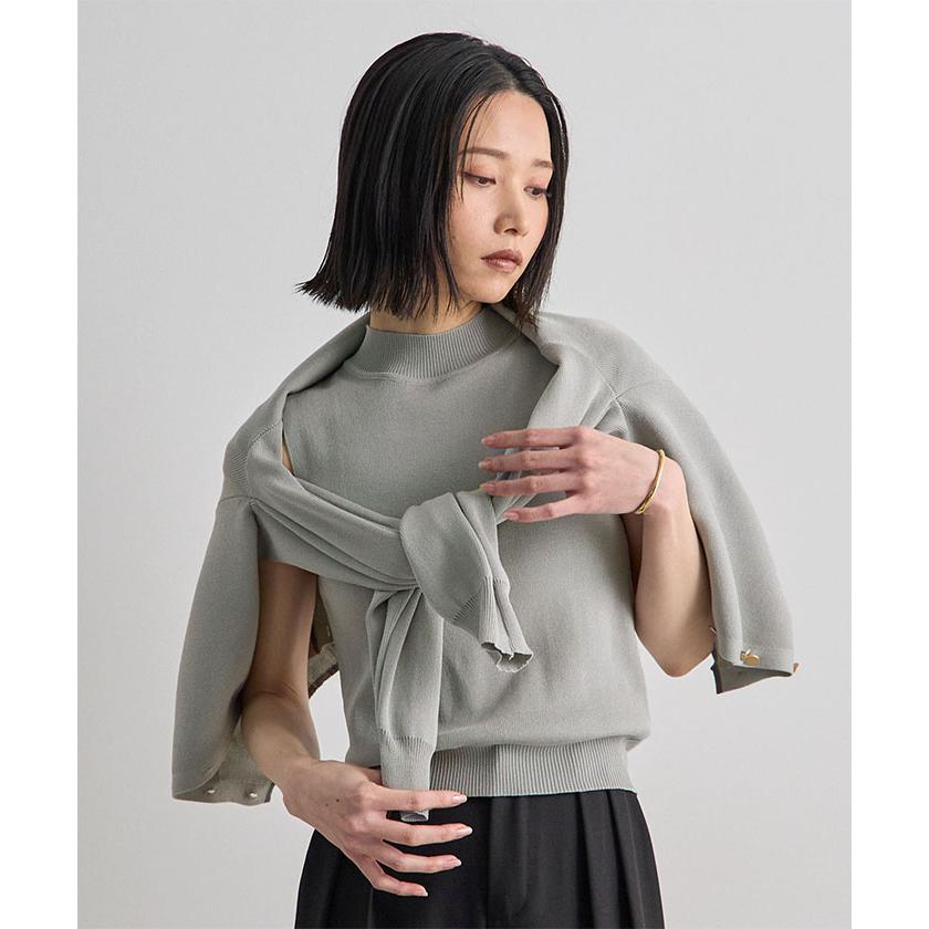 美品　クレージュ　アンサンブル　ノースリーブニット　カーディガン　ロゴ入り courreges クレージュ ロゴ アンサンブル カーディガン ブラック 9R