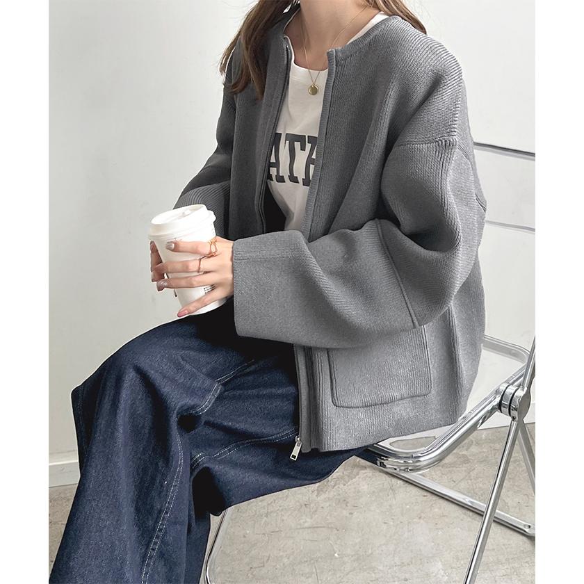 Futier Land ニット カーディガン ブルゾン ランタンスリーブ Futier Land ニット カーディガン ブルゾン ランタンスリーブ
