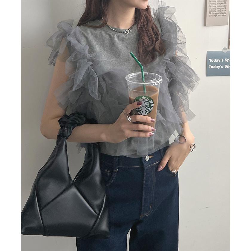 Futier Land トップス カットソー ノースリーブ チュール Futier Land トップス カットソー ノースリーブ チュール