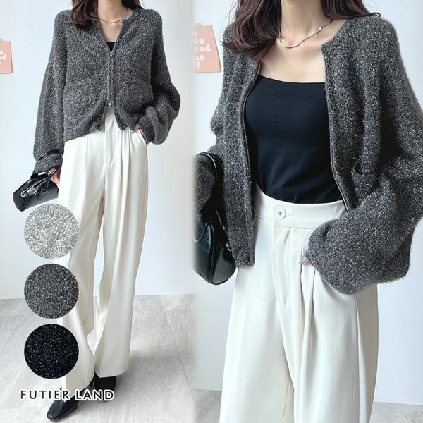 新品未使用！店頭完売！MACPHEE シルバーラメ ジップアップ カーディガン ループジャカード ジップアップカーディガン｜トゥモローランド 公式通販