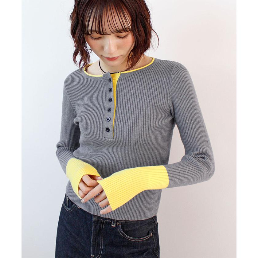 Futier Land（フューティアランド） ニット ボタン 配色 レイヤード