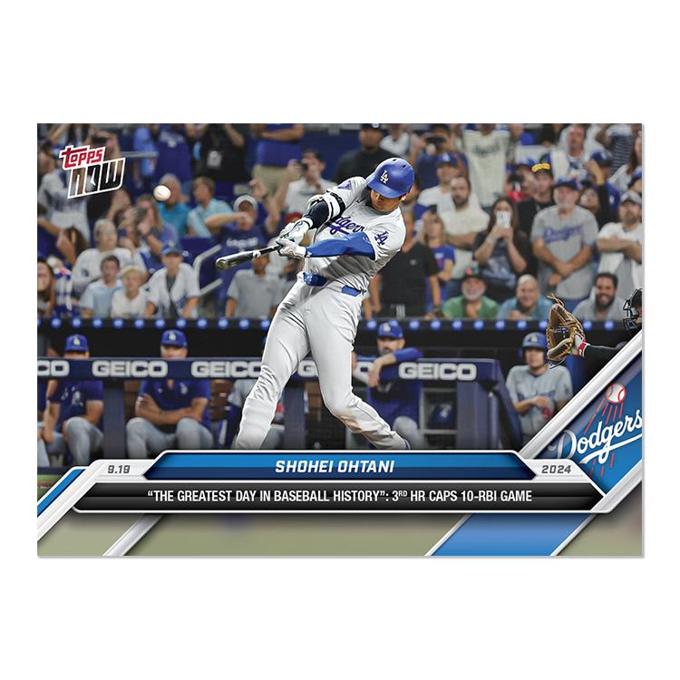 Topps 大谷翔平 #0723 野球史上最高の日！自身初の3打席連続HRで10打点 
