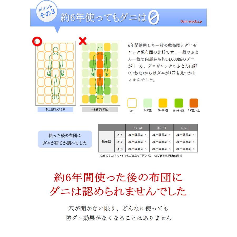 防ダニ布団  6点セット ダニゼロックsp シングル 掛け・敷き・マクラ・掛けカバー・敷きカバー・マクラカバーの画像