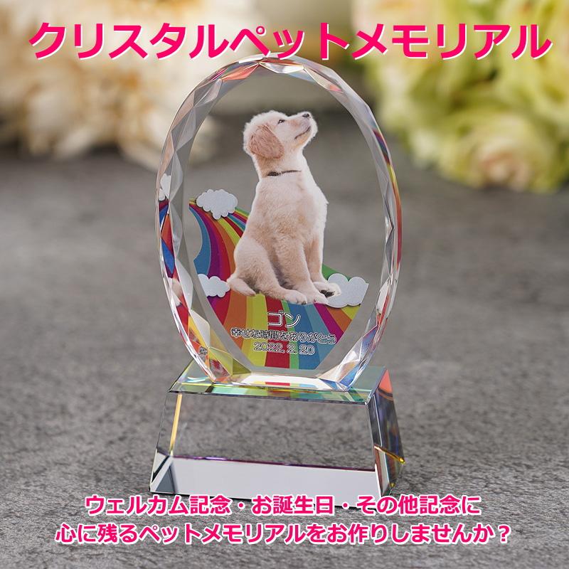 かわいい ペットメモリアル クリスタル オーバル形（大）kp-32u フォト