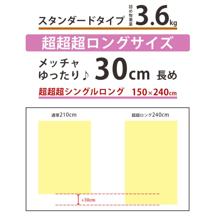 ロングサイズ　重みのある綿掛布団 8ヵ所テープ付き 超超シングルロング　約150×240cm 3.6kg スタンダードタイプ 日本製 わたふとん いつきのふとん 重いふとん｜futon-de-happy｜03