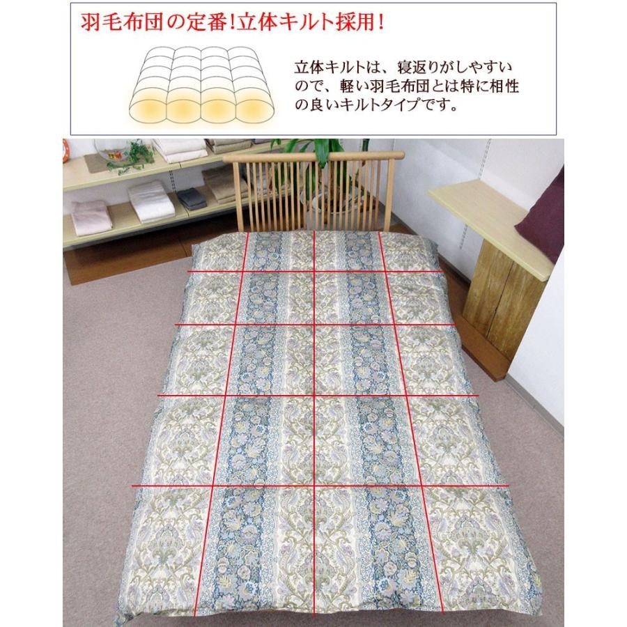 80サテン超長綿 羽毛合掛ふとん ダブル ハンガリー産 ホワイトマザー