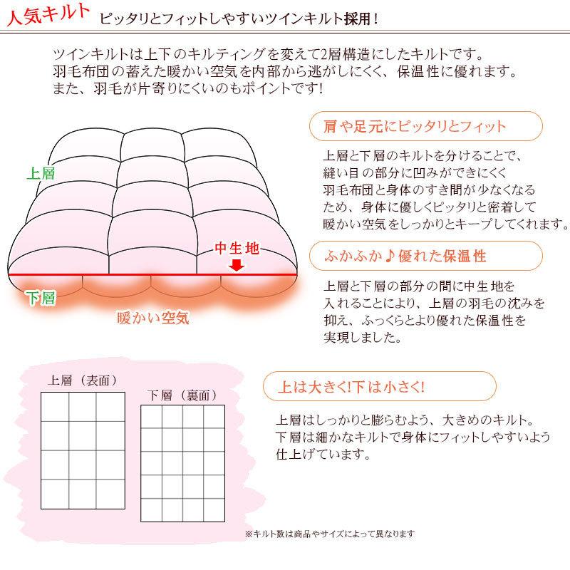 軽量 1.1kg　羽毛ふとん ハンガリー産 ホワイトマザーグース ダウン93% シングル・150×210  ロイヤルゴールドラベル ツインキルト｜futon-de-happy｜12