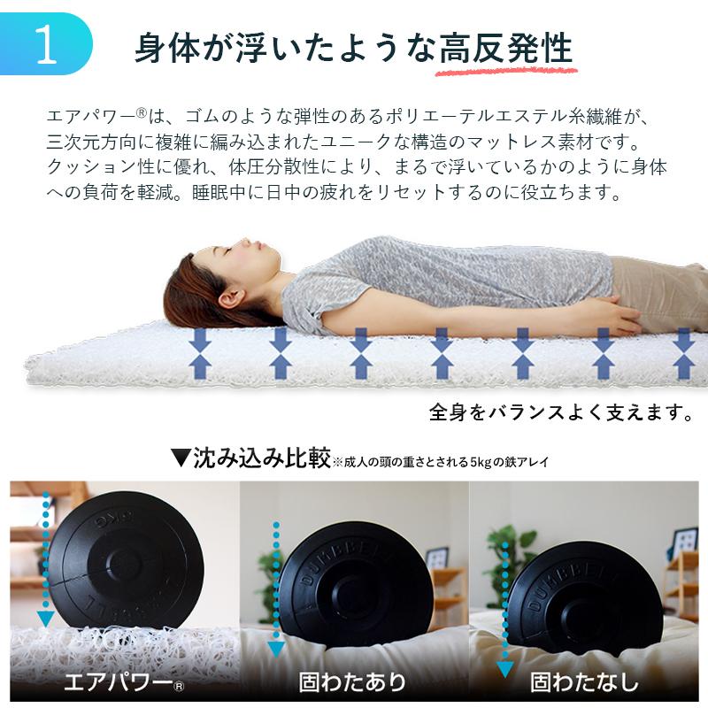 マットレス 日本製 洗える 高反発 シングル 体圧分散 敷き布団 エア