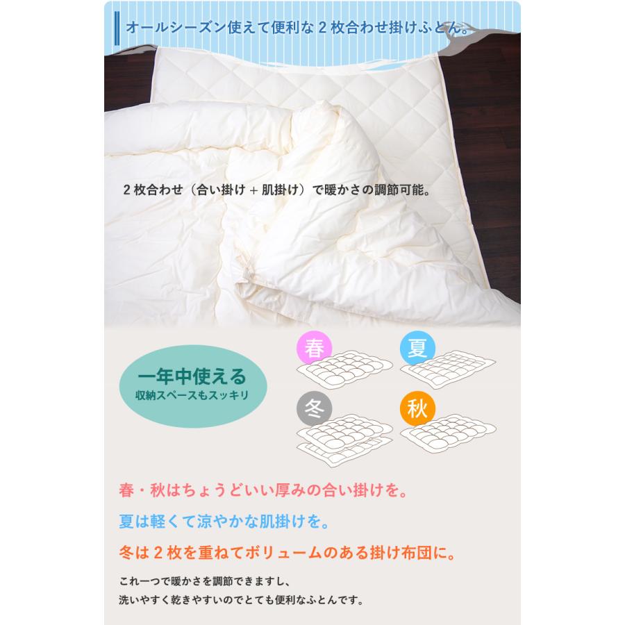 掛布団 ダブル 2枚合わせ ダクロン フレッシュ オールシーズン 日本製
