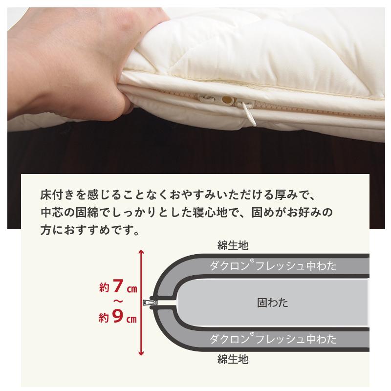 ダクロン フレッシュ 3層敷布団 100x210 cm アレルギーの方におすすめ