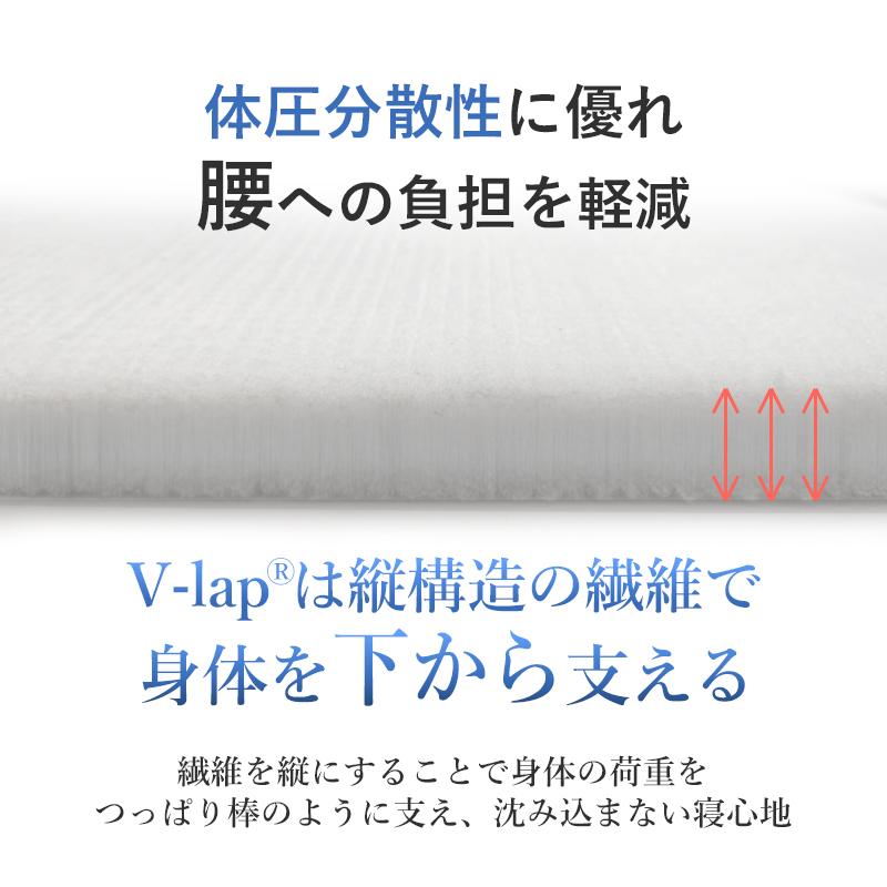 マットレス シングル 軽量 敷布団 【 日本製 テイジン V-Lap使用 】 体