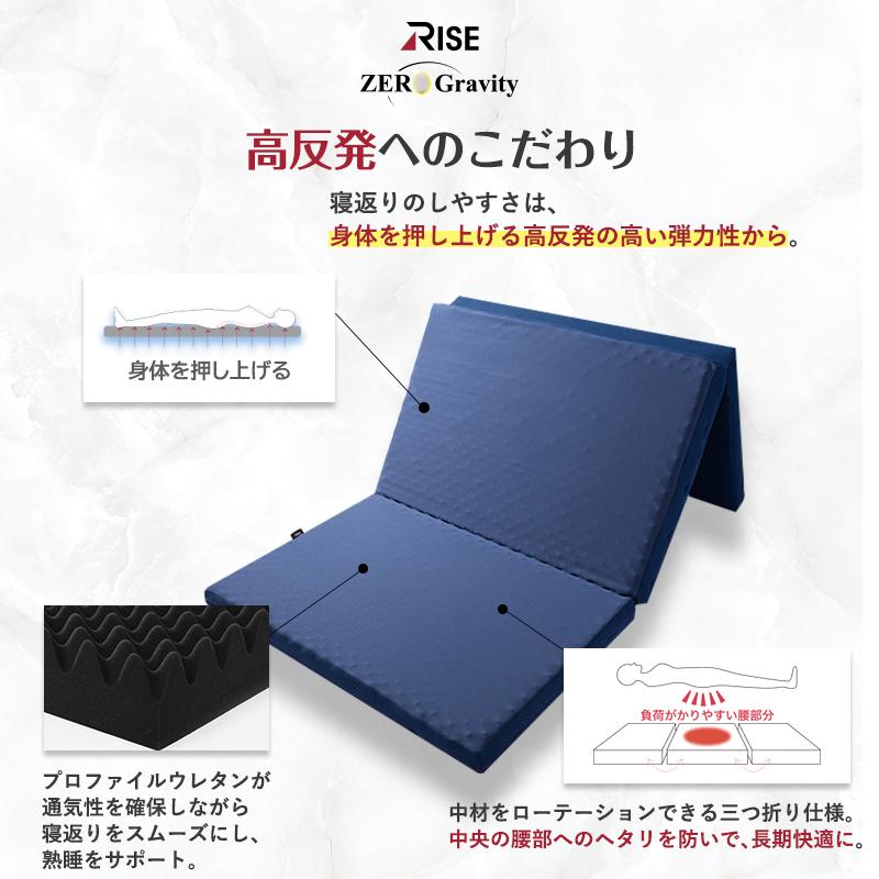高反発マットレス 体圧分散 ライズ ゼログラビティ セミダブル