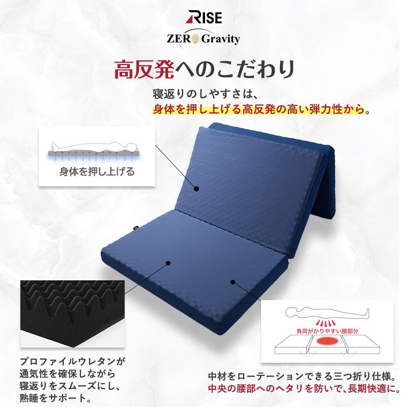 硬め 高反発 マットレス 極厚 ライズ ゼログラビティ ダブル スリープ