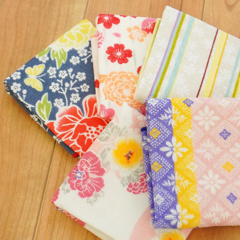 ガーゼハンカチ 日本製 和風柄 KIMONO STYLE やわらか表ガーゼ＆裏 