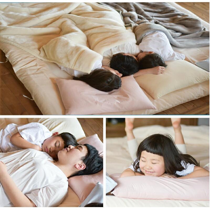 洗えるワイド敷き布団 200×200cm 防ダニ抗菌防臭 固綿入り 厚み約8cm 3