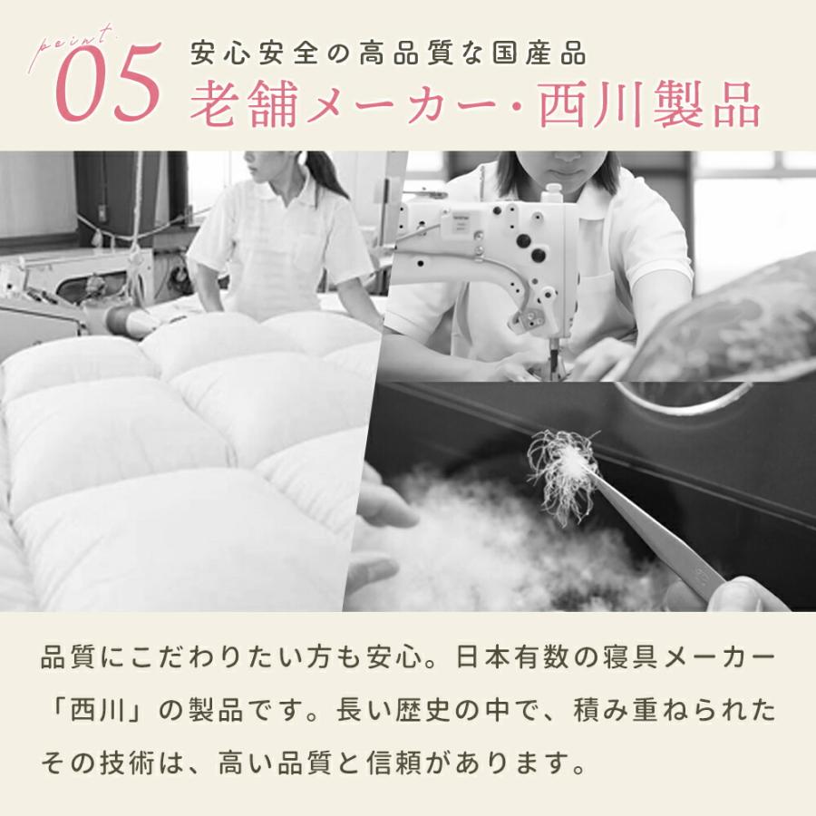 西川（nishikawa） 羽毛合掛け布団 シングル シングルロング ホワイト