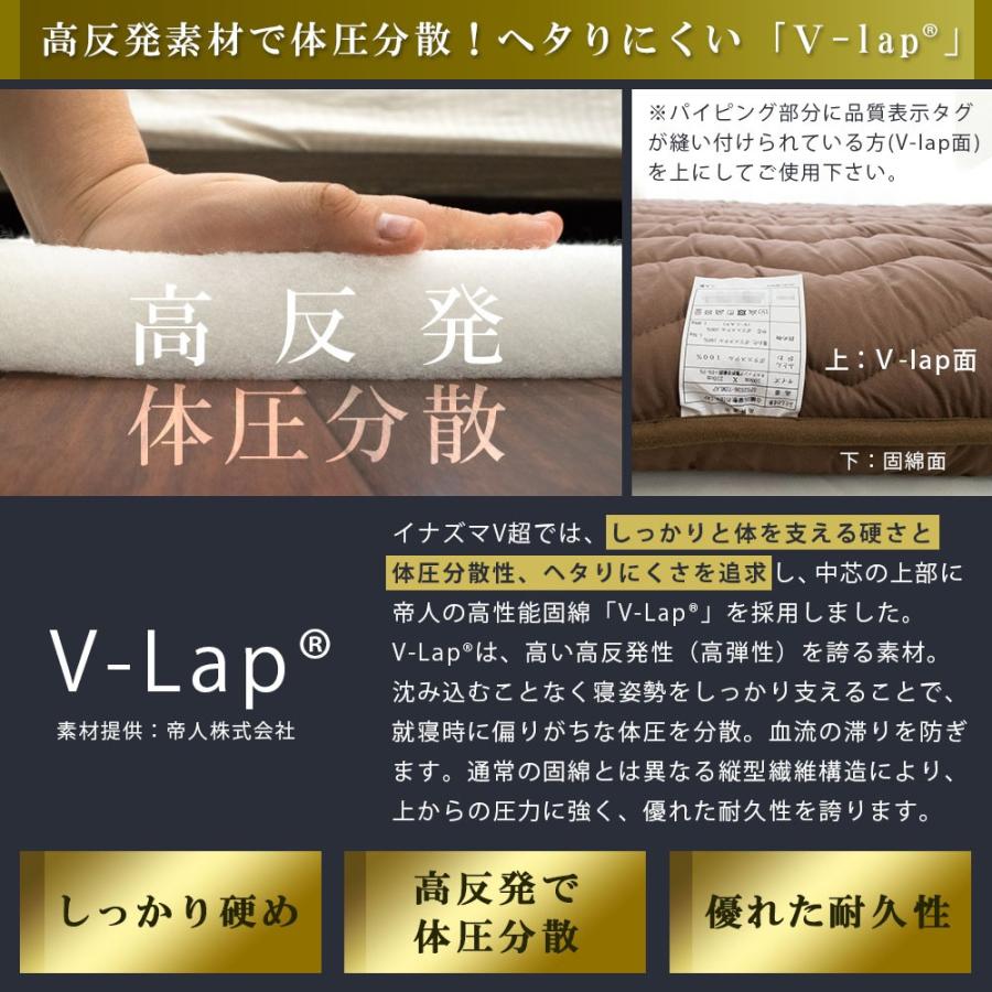 敷布団 シングル 極厚 日本製 高反発 抗菌 防臭 防ダニ ボリューム 四層 体圧分散 ふとん 敷き布団 FUKATTO イナズマV超 |  | 09