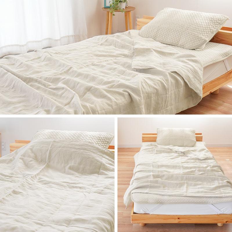 リネン 麻 キルトケット　日本製 寝具 西川 麻キルトケット 肌掛け布団 シングル 麻100％ リネン