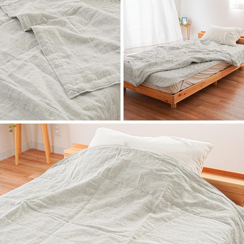 ロマンス小杉 肌掛け布団 シングル 日本製 麻100％ リネン ラミー 夏