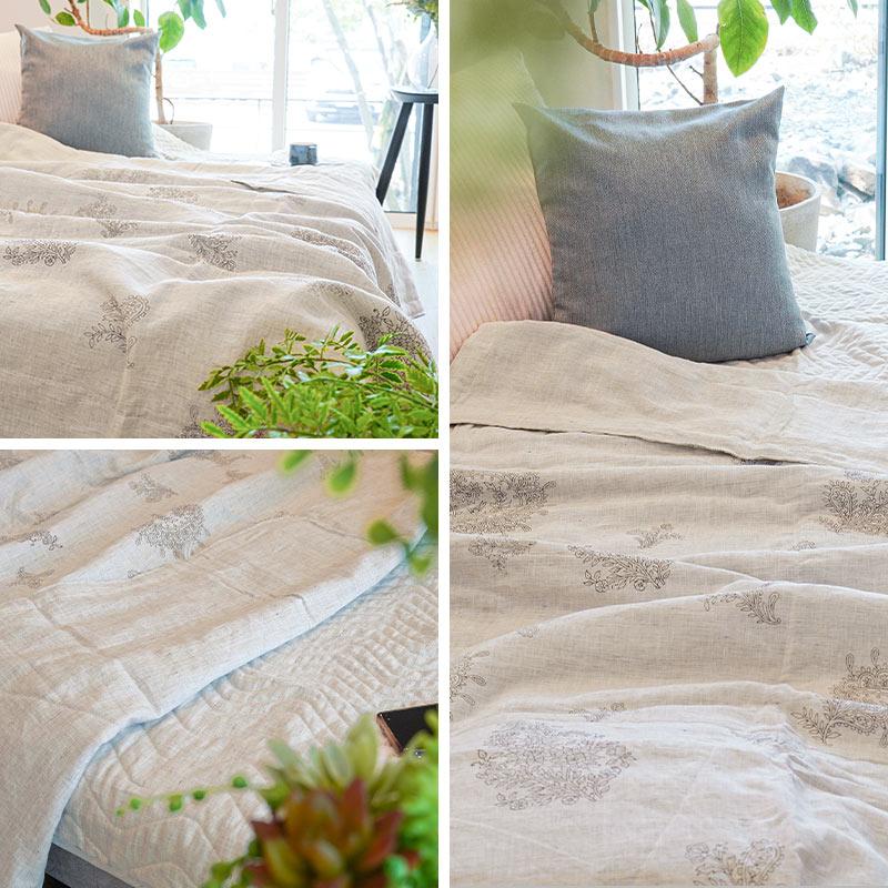 ロマンス小杉 肌掛け布団 シングル 日本製 麻100％ リネン ラミー 夏