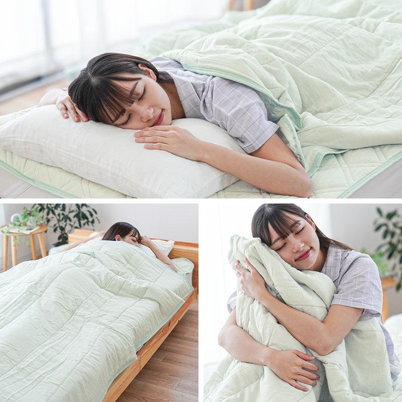 麻混 キルトケット 敷きパッド セット シングル 西川 洗える布団 夏用 夏掛け ウォッシャブル ケット パッド | 西川 | 10