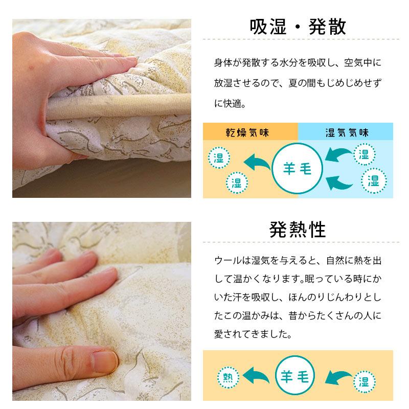 TEIJIN（テイジン） 羊毛 敷布団 敷き布団 セミダブル 日本製 抗菌 防