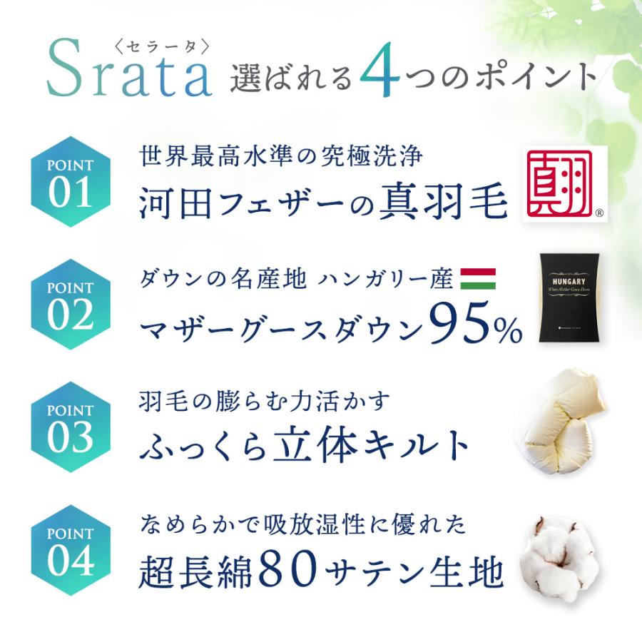 羽毛布団 ダブル超ロング プレミアムゴールドラベル マザーグース95