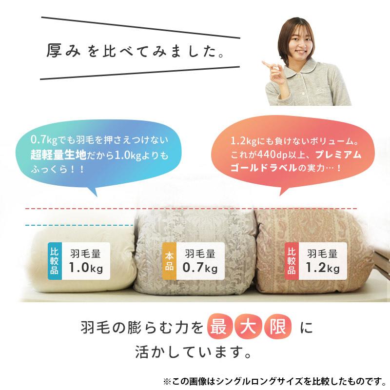 羽毛布団 ダブル 日本製 暖かいふとん ダウン93％ 0.9kg 超軽量 軽い