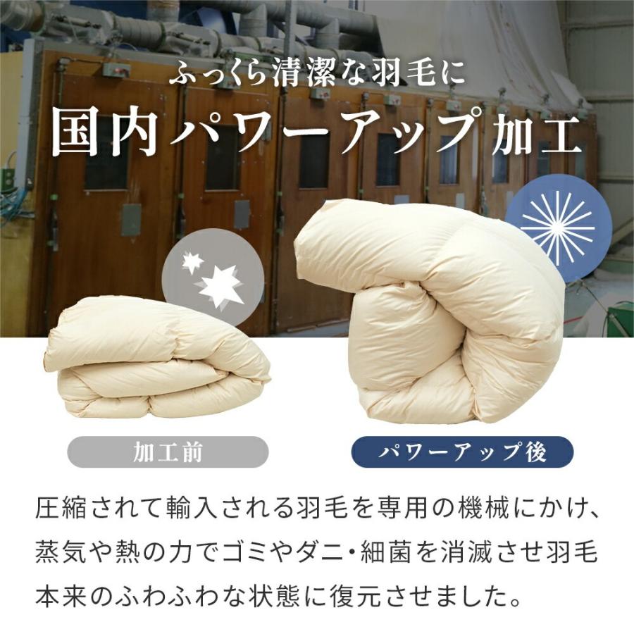羽毛布団 ダブル グースダウン93％ 再生羽毛 リサイクルダウン 日本製