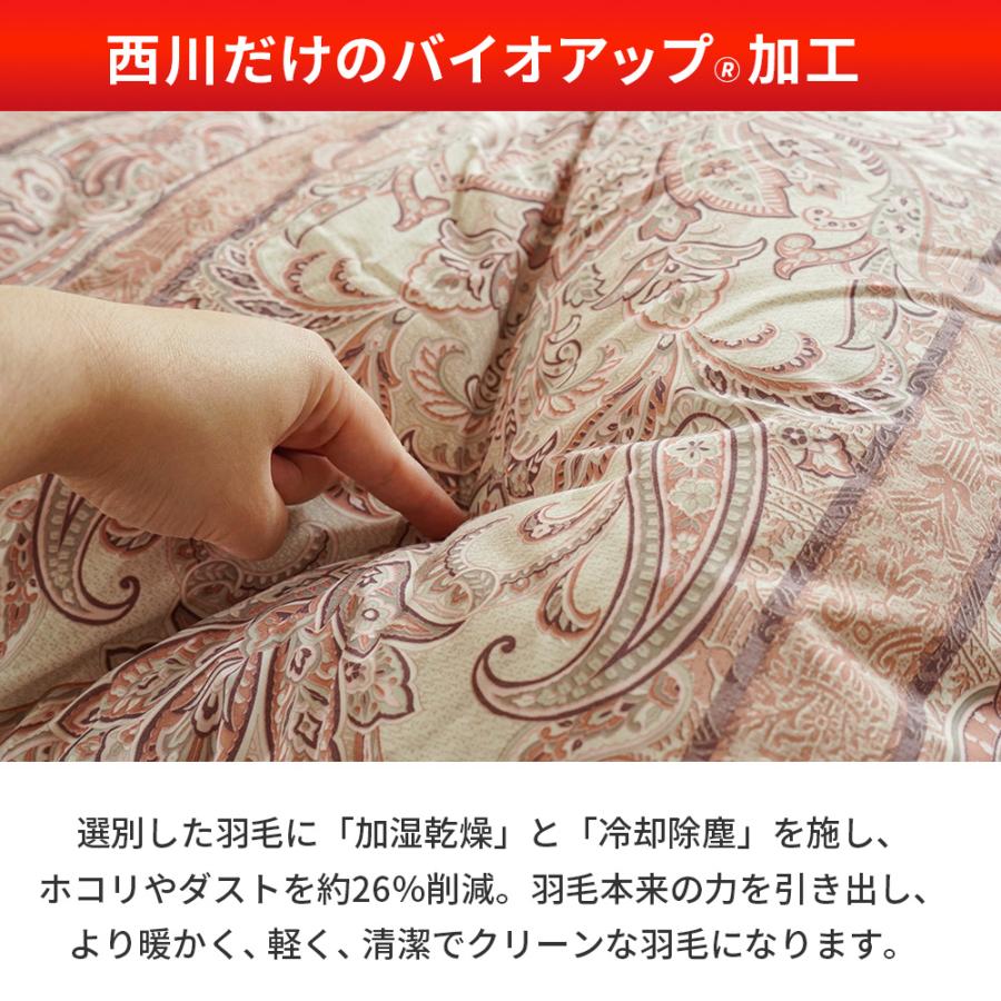 西川（nishikawa） 羽毛布団 ダブル 日本製 ダックダウン85％ 増量1.7