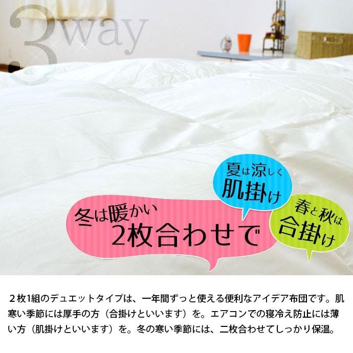 羽毛布団 ダブル 暖かい布団 日本製 ダウン93％ オールシーズン2枚