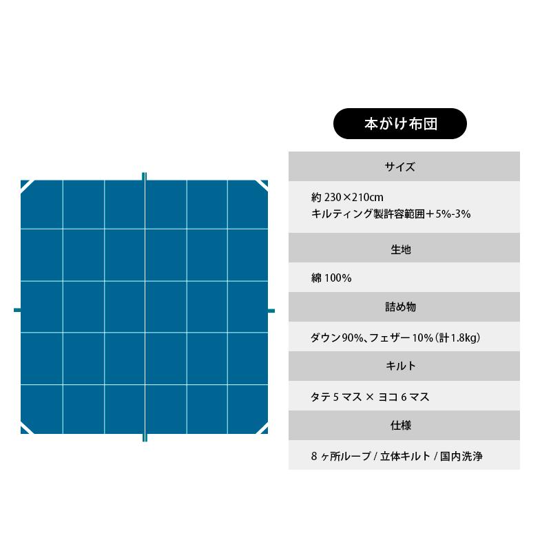 羽毛布団 キング ダウン90％ 日本製 暖かい布団 冬用 羽毛ふとん