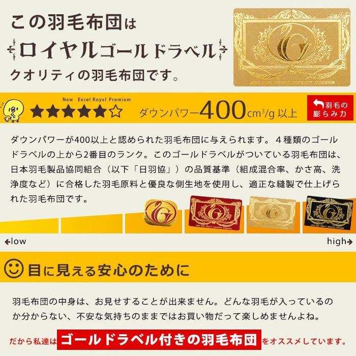 河田フェザー高級羽毛布団　シングルロング　ロイヤルゴールドラベル 羽毛布団 キング 日本製 フランス産ダウン90％ 1.7kg 国内洗浄 羽毛