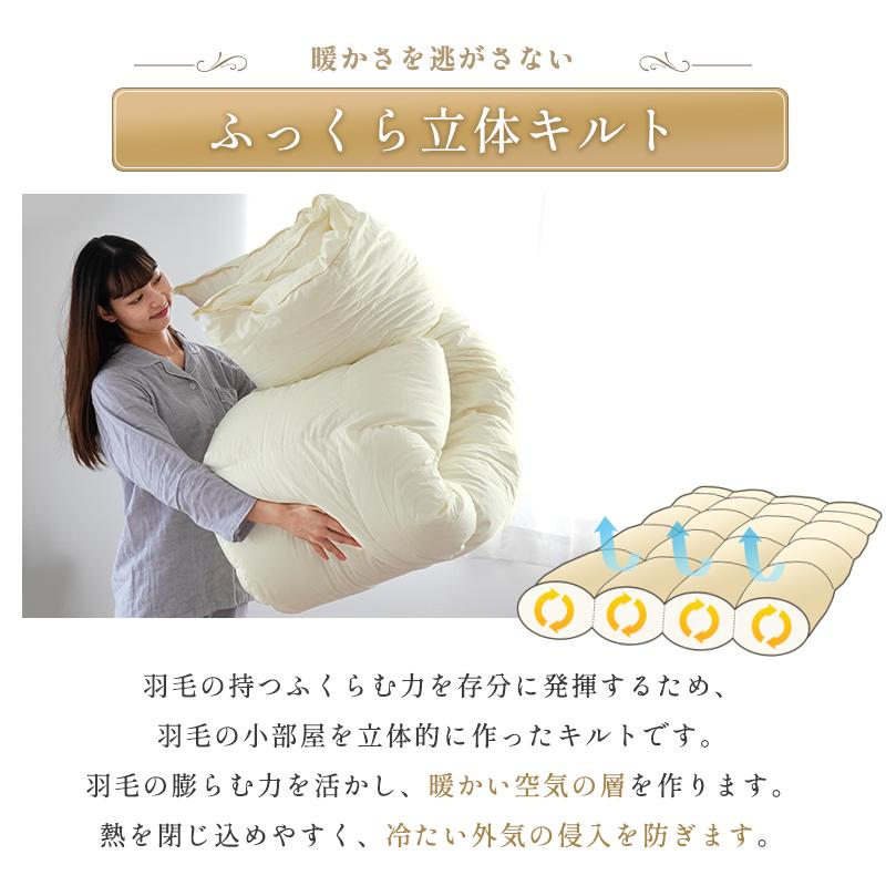 羽毛布団 クイーン プレミアムゴールドラベル マザーグース95% 80超長