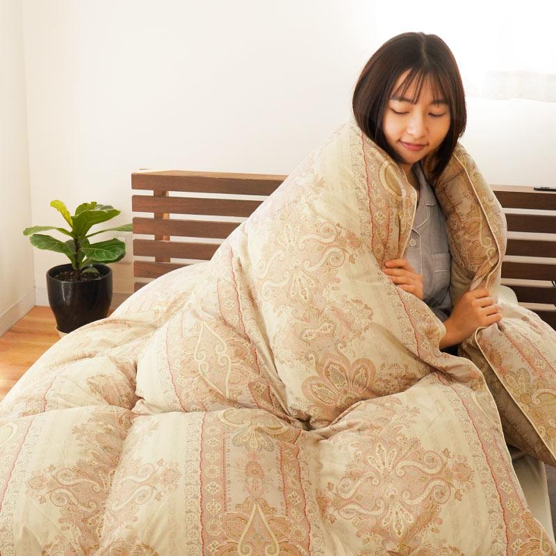 羽毛布団 クイーン 暖かい布団 グース93% 羽毛ふとん 日本製 国内洗浄