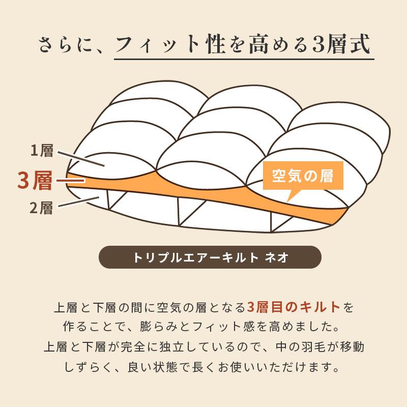 羽毛布団 クイーン カナダ産 マザーグースダウン95％ 2.0kg 日本製 3層式キルト 羽毛ふとん 京都羽毛 松｜futon｜16