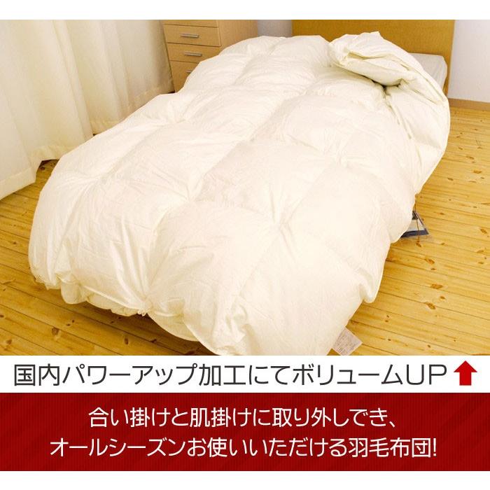 グース羽毛掛け布団　クィーンサイズ　グースダウン93% 羽毛布団 クイーン 暖かい布団 グース93% オールシーズン2枚