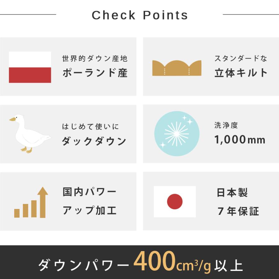 ダウンケット 羽毛肌掛け布団 シングル ポーランド産ダウン93% 日本製