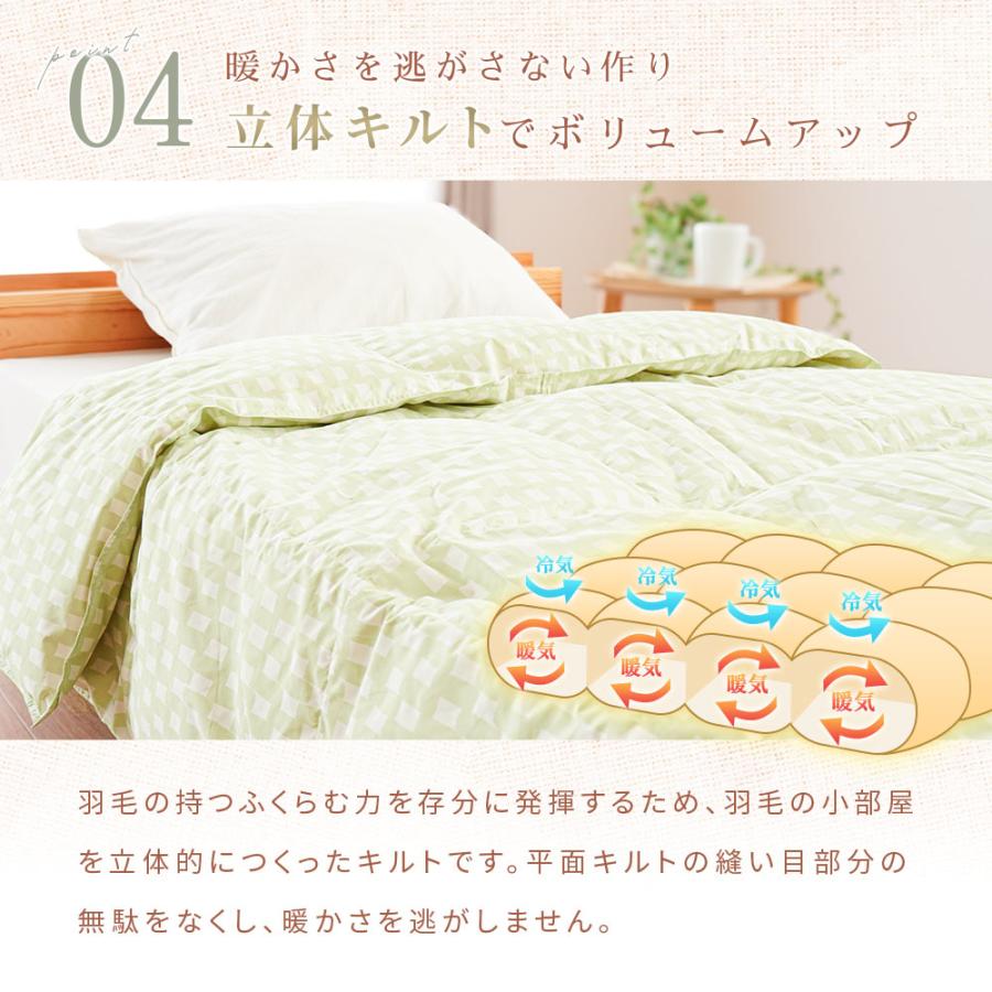 羽毛肌掛け布団 シングル シングルロング リサイクルダウン80％ 0.25kg
