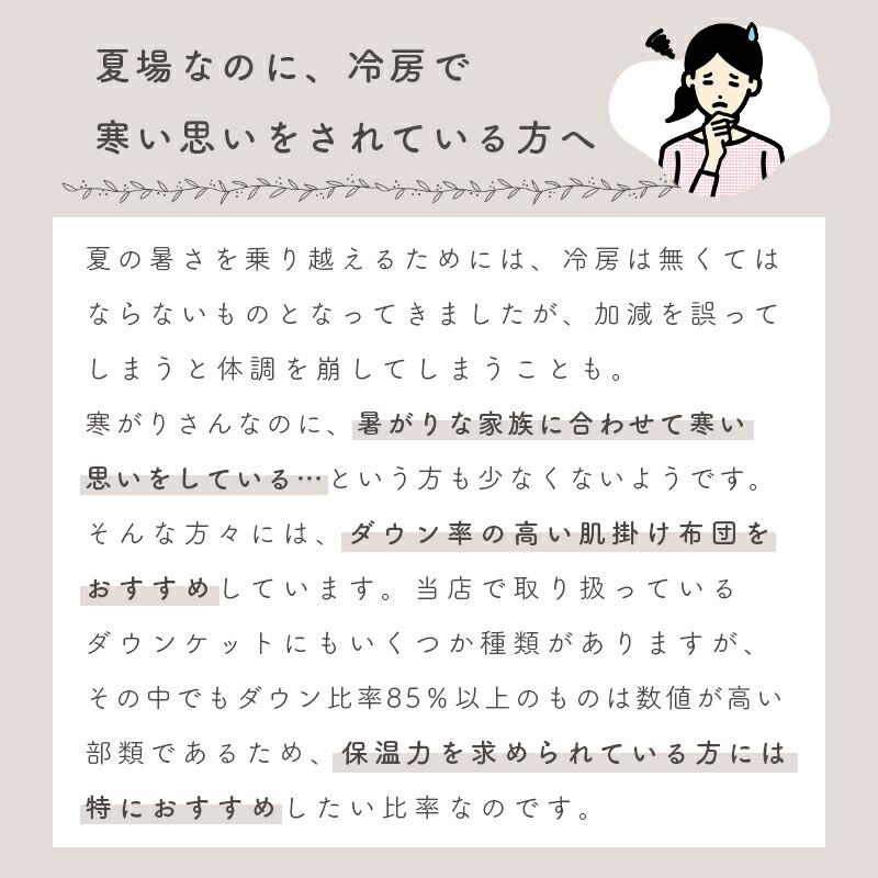 ダウンケット 羽毛肌掛け布団 ふとん シングル 西川 ダウン85％ 夏用 日本製 洗える羽毛肌布団 ダウンケット｜futon｜10